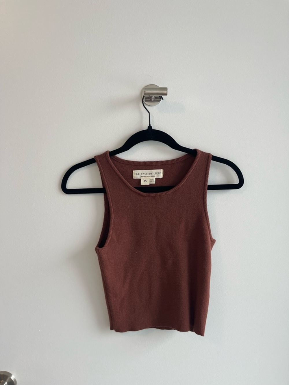 Saltwater Luxe Sweater Tank Top in Brown